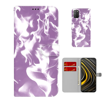 For Xiaomi Poco M3 / Redmi 9 Power / Redmi 9T / Redmi Note 9 4G Cloud Fog Pattern Horizontal Flip Leather Case with Holder & Card Slot & Wallet(Purple) - Xiaomi Cases by buy2fix | Online Shopping UK | buy2fix