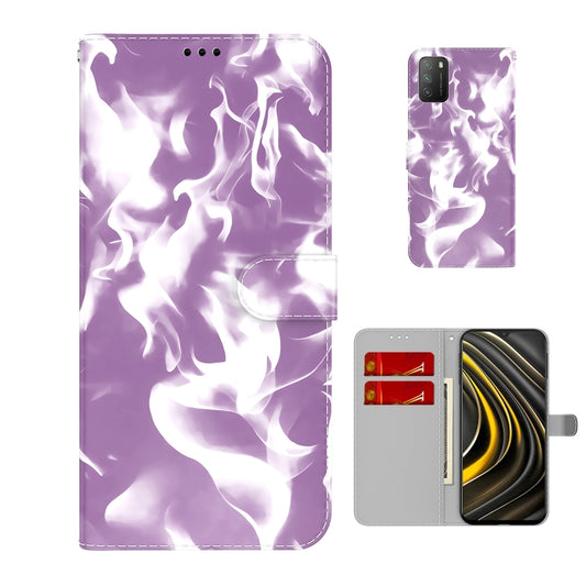For Xiaomi Poco M3 / Redmi 9 Power / Redmi 9T / Redmi Note 9 4G Cloud Fog Pattern Horizontal Flip Leather Case with Holder & Card Slot & Wallet(Purple) - Xiaomi Cases by buy2fix | Online Shopping UK | buy2fix