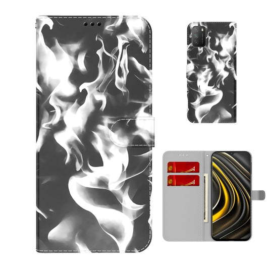 For Xiaomi Poco M3 / Redmi 9 Power / Redmi 9T / Redmi Note 9 4G Cloud Fog Pattern Horizontal Flip Leather Case with Holder & Card Slot & Wallet(Black) - Xiaomi Cases by buy2fix | Online Shopping UK | buy2fix