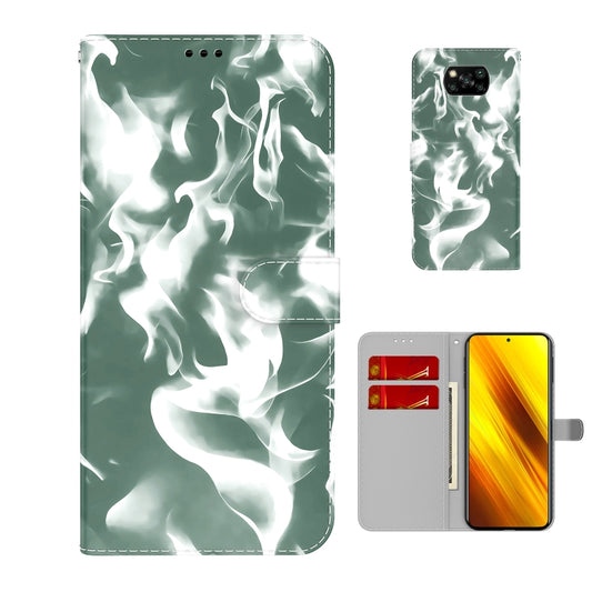 For Xiaomi Poco X3 NFC Cloud Fog Pattern Horizontal Flip Leather Case with Holder & Card Slot & Wallet(Dark Green) - Xiaomi Cases by buy2fix | Online Shopping UK | buy2fix