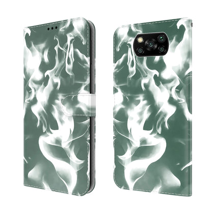 For Xiaomi Poco X3 NFC Cloud Fog Pattern Horizontal Flip Leather Case with Holder & Card Slot & Wallet(Dark Green) - Xiaomi Cases by buy2fix | Online Shopping UK | buy2fix
