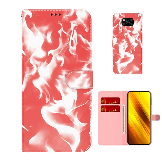 For Xiaomi Poco X3 NFC Cloud Fog Pattern Horizontal Flip Leather Case with Holder & Card Slot & Wallet(Red) - Xiaomi Cases by buy2fix | Online Shopping UK | buy2fix