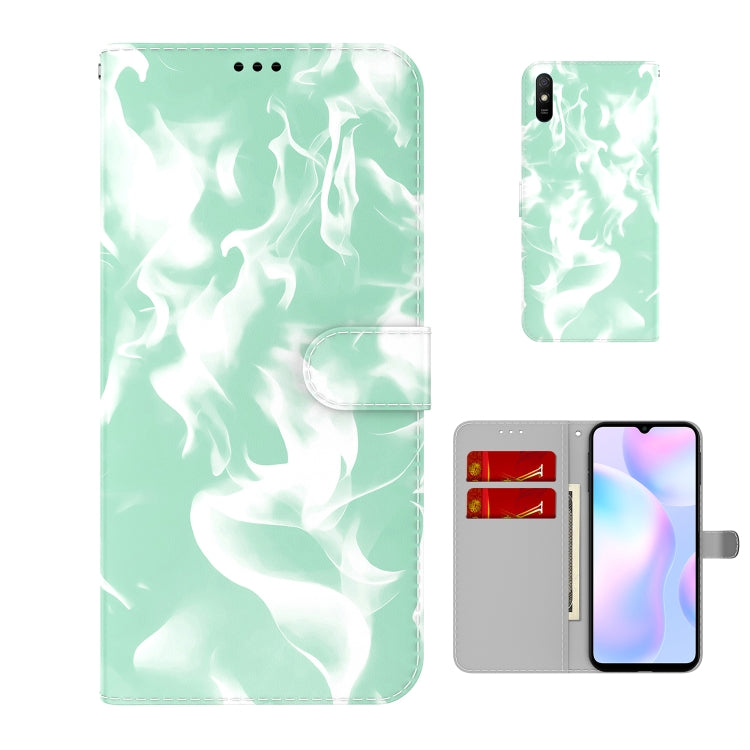 For Xiaomi Redmi 9A Cloud Fog Pattern Horizontal Flip Leather Case with Holder & Card Slot & Wallet(Mint Green) - Xiaomi Cases by buy2fix | Online Shopping UK | buy2fix