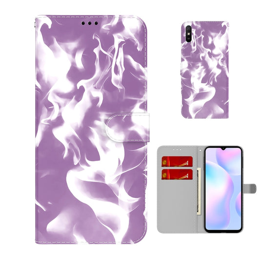 For Xiaomi Redmi 9A Cloud Fog Pattern Horizontal Flip Leather Case with Holder & Card Slot & Wallet(Purple) - Xiaomi Cases by buy2fix | Online Shopping UK | buy2fix