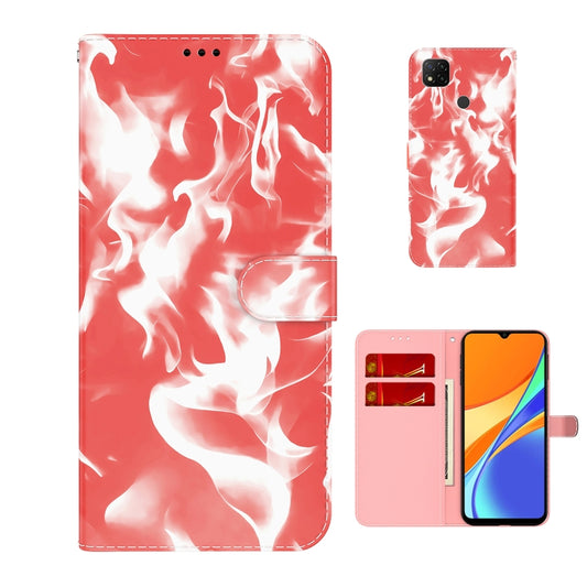 For Xiaomi Redmi 9C Cloud Fog Pattern Horizontal Flip Leather Case with Holder & Card Slot & Wallet(Red) - Xiaomi Cases by buy2fix | Online Shopping UK | buy2fix