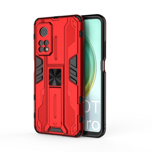 For Xiaomi Mi 10T 5G Supersonic PC + TPU Shock-proof Protective Case with Holder(Red) - Xiaomi Cases by buy2fix | Online Shopping UK | buy2fix