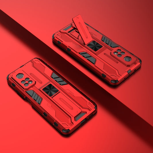 For Xiaomi Mi 10T 5G Supersonic PC + TPU Shock-proof Protective Case with Holder(Red) - Xiaomi Cases by buy2fix | Online Shopping UK | buy2fix