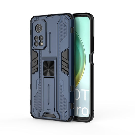 For Xiaomi Mi 10T 5G Supersonic PC + TPU Shock-proof Protective Case with Holder(Blue) - Xiaomi Cases by buy2fix | Online Shopping UK | buy2fix