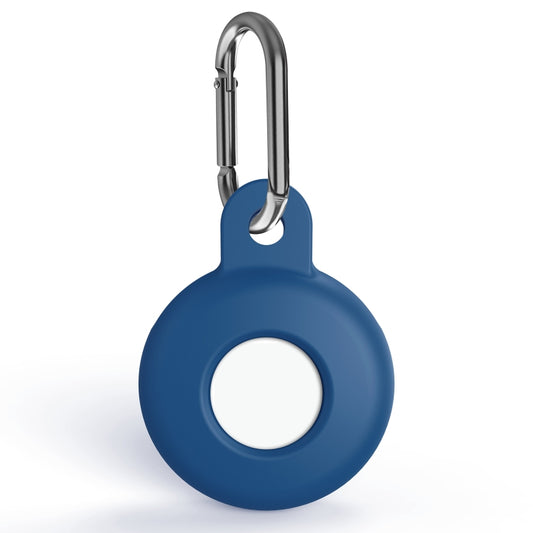 Anti-scratch Silicone Shockproof Protective Cover Case with Carabiner For AirTag(Lake Blue) - Other by buy2fix | Online Shopping UK | buy2fix