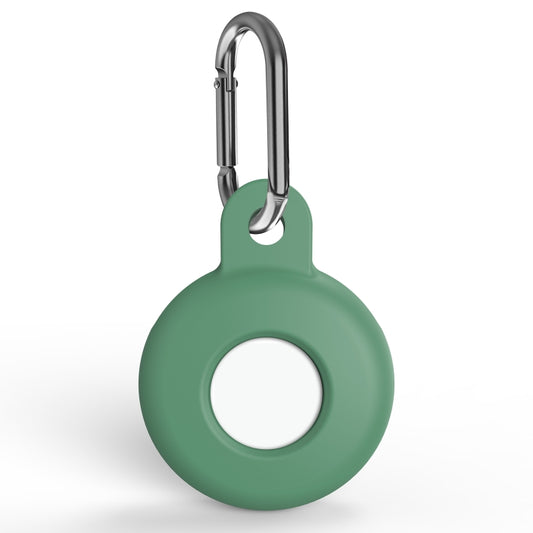 Anti-scratch Silicone Shockproof Protective Cover Case with Carabiner For AirTag(Pine Needle Green) - Other by buy2fix | Online Shopping UK | buy2fix
