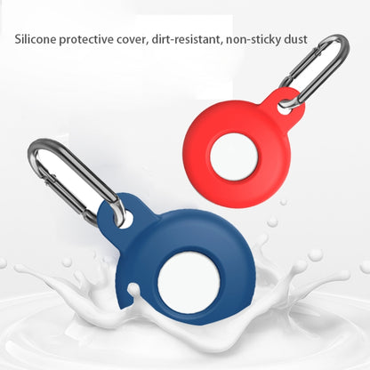 Anti-scratch Silicone Shockproof Protective Cover Case with Carabiner For AirTag(Whtie) -  by buy2fix | Online Shopping UK | buy2fix