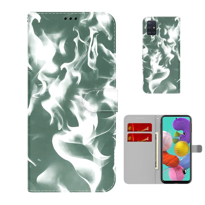 For Samsung Galaxy A51 4G Cloud Fog Pattern Horizontal Flip Leather Case with Holder & Card Slot & Wallet(Dark Green) by buy2fix