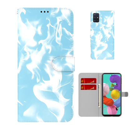 For Samsung Galaxy A51 4G Cloud Fog Pattern Horizontal Flip Leather Case with Holder & Card Slot & Wallet(Sky Blue) by buy2fix