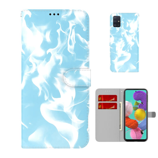 For Samsung Galaxy A51 4G Cloud Fog Pattern Horizontal Flip Leather Case with Holder & Card Slot & Wallet(Sky Blue) by buy2fix