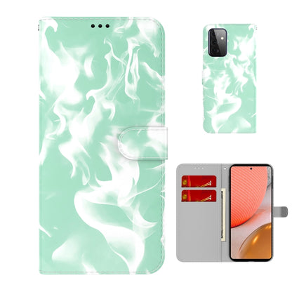 For Samsung Galaxy A52 5G / 4G Cloud Fog Pattern Horizontal Flip Leather Case with Holder & Card Slot & Wallet(Mint Green) by buy2fix