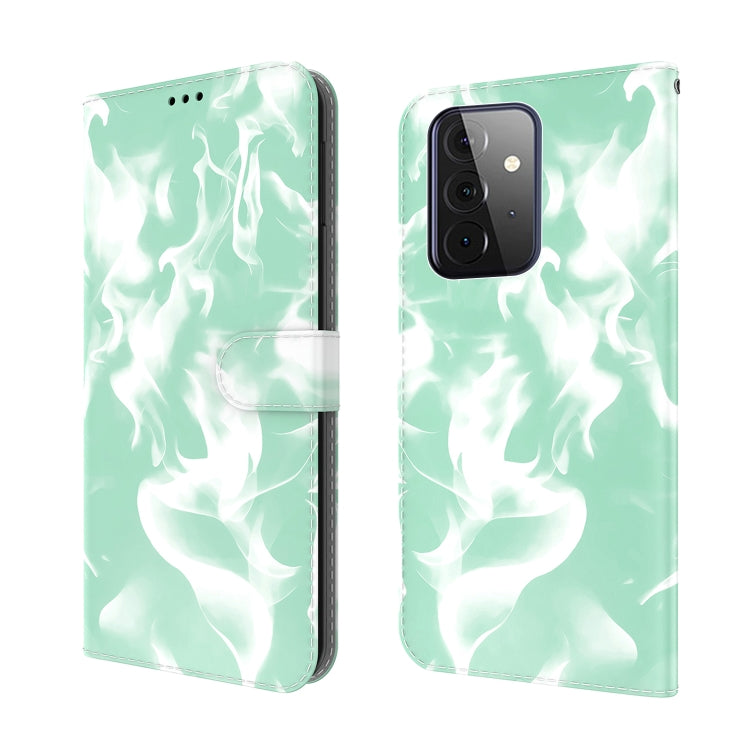 For Samsung Galaxy A52 5G / 4G Cloud Fog Pattern Horizontal Flip Leather Case with Holder & Card Slot & Wallet(Mint Green) by buy2fix