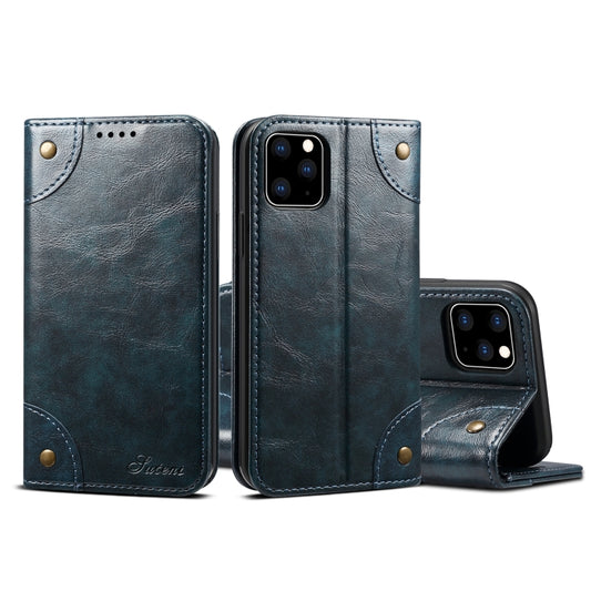 For iPhone 11 Pro Baroque Simple Horizontal Flip Leather Case, with Holder & Card Slots & Wallet(Blue) - iPhone 11 Pro Cases by buy2fix | Online Shopping UK | buy2fix