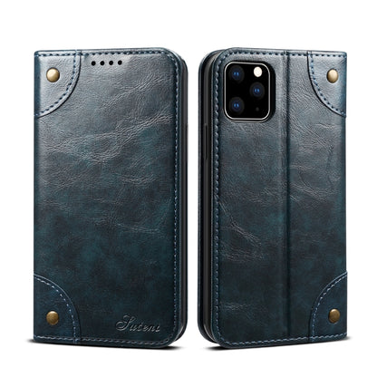For iPhone 11 Pro Baroque Simple Horizontal Flip Leather Case, with Holder & Card Slots & Wallet(Blue) - iPhone 11 Pro Cases by buy2fix | Online Shopping UK | buy2fix