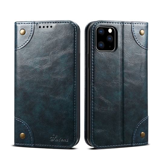 For iPhone 11 Pro Baroque Simple Horizontal Flip Leather Case, with Holder & Card Slots & Wallet(Blue) - iPhone 11 Pro Cases by buy2fix | Online Shopping UK | buy2fix