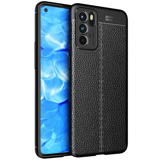 For OPPO Reno6 5G Litchi Texture TPU Shockproof Case(Black) by buy2fix