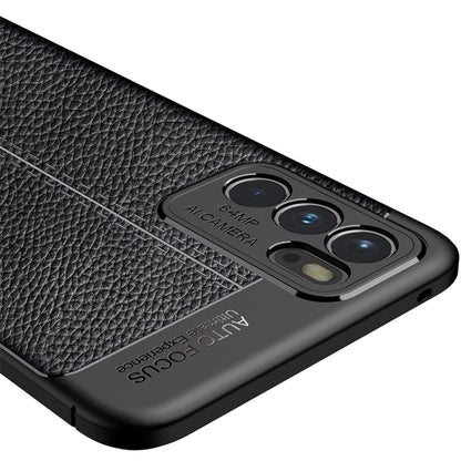For OPPO Reno6 5G Litchi Texture TPU Shockproof Case(Black) by buy2fix