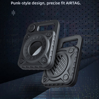 Punk Armor Anti-scratch Shockproof TPU Protective Cover Case with Keychain Hook Loop for AirTag(Bamboo Green) - Key Chain Series by buy2fix | Online Shopping UK | buy2fix