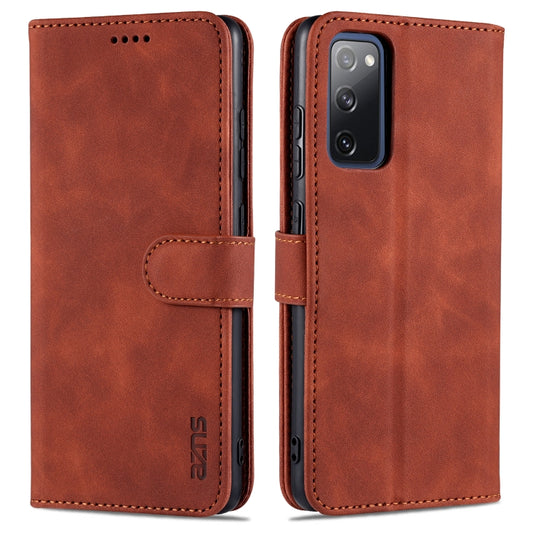 For Samsung Galaxy S20 FE / S20 Lite / S20 Fan Edition / S20 FE 5G / S20 FE 2022 AZNS Skin Feel Calf Texture Horizontal Flip Leather Case with Card Slots & Holder & Wallet(Brown) - Galaxy S20 FE Cases by AZNS | Online Shopping UK | buy2fix
