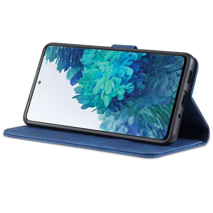 For Samsung Galaxy S20 FE / S20 Lite / S20 Fan Edition / S20 FE 5G / S20 FE 2022 AZNS Skin Feel Calf Texture Horizontal Flip Leather Case with Card Slots & Holder & Wallet(Blue) - Galaxy S20 FE Cases by AZNS | Online Shopping UK | buy2fix