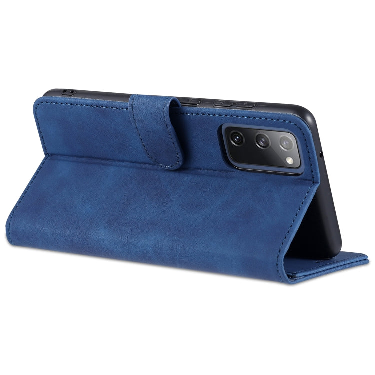 For Samsung Galaxy S20 FE / S20 Lite / S20 Fan Edition / S20 FE 5G / S20 FE 2022 AZNS Skin Feel Calf Texture Horizontal Flip Leather Case with Card Slots & Holder & Wallet(Blue) - Galaxy S20 FE Cases by AZNS | Online Shopping UK | buy2fix