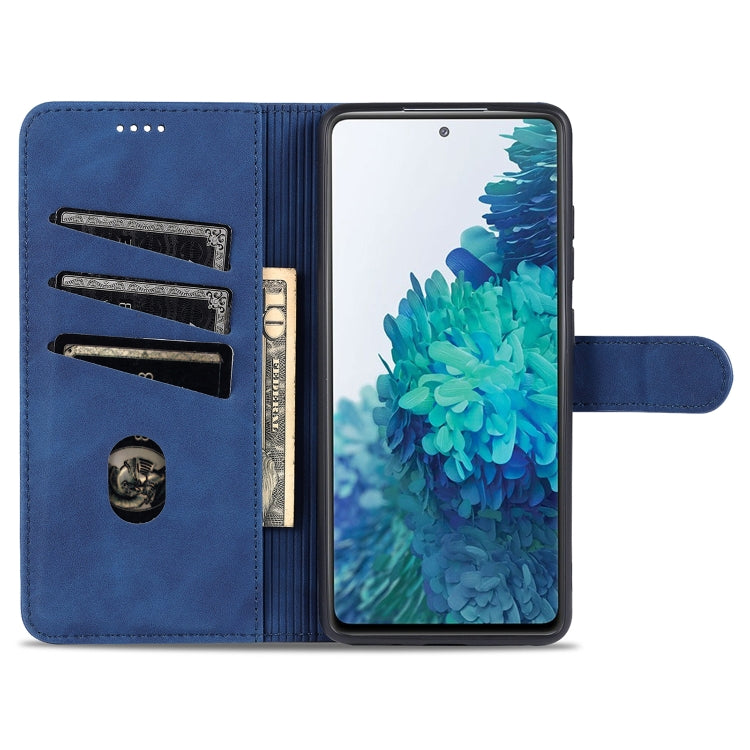 For Samsung Galaxy S20 FE / S20 Lite / S20 Fan Edition / S20 FE 5G / S20 FE 2022 AZNS Skin Feel Calf Texture Horizontal Flip Leather Case with Card Slots & Holder & Wallet(Blue) - Galaxy S20 FE Cases by AZNS | Online Shopping UK | buy2fix