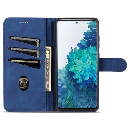For Samsung Galaxy S20 FE / S20 Lite / S20 Fan Edition / S20 FE 5G / S20 FE 2022 AZNS Skin Feel Calf Texture Horizontal Flip Leather Case with Card Slots & Holder & Wallet(Blue) - Galaxy S20 FE Cases by AZNS | Online Shopping UK | buy2fix