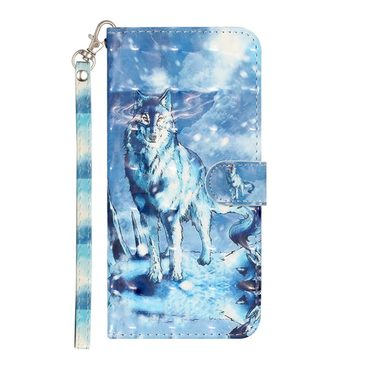 For Samsung Galaxy A22 4G 3D Pattern Horizontal Flip PU Leather Case with Holder & Card Slots & Wallet(Snow Wolf) by buy2fix