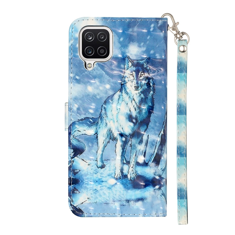 For Samsung Galaxy A22 4G 3D Pattern Horizontal Flip PU Leather Case with Holder & Card Slots & Wallet(Snow Wolf) by buy2fix