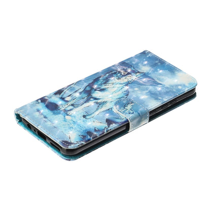 For Samsung Galaxy A22 4G 3D Pattern Horizontal Flip PU Leather Case with Holder & Card Slots & Wallet(Snow Wolf) by buy2fix