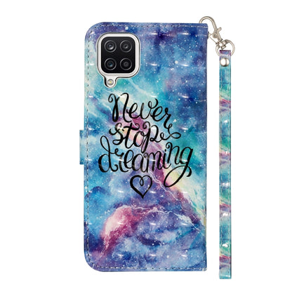 For Samsung Galaxy A22 4G 3D Pattern Horizontal Flip PU Leather Case with Holder & Card Slots & Wallet(Blue Starry Sky) by buy2fix