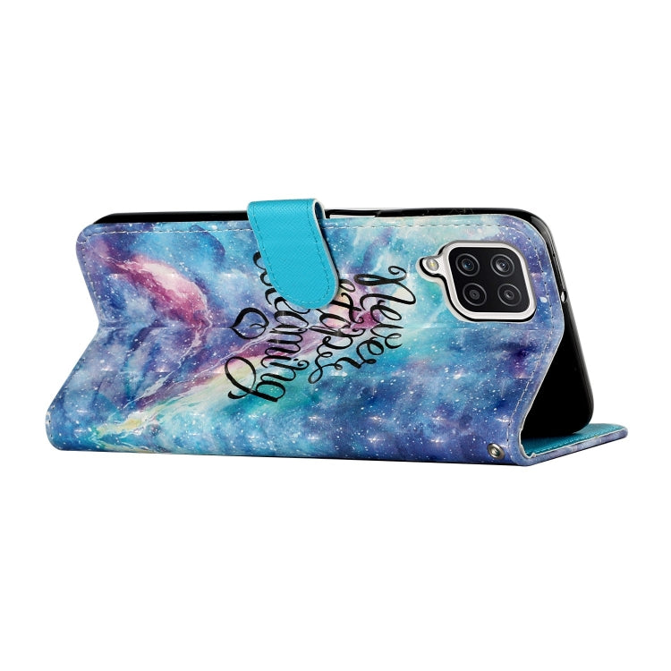 For Samsung Galaxy A22 4G 3D Pattern Horizontal Flip PU Leather Case with Holder & Card Slots & Wallet(Blue Starry Sky) by buy2fix