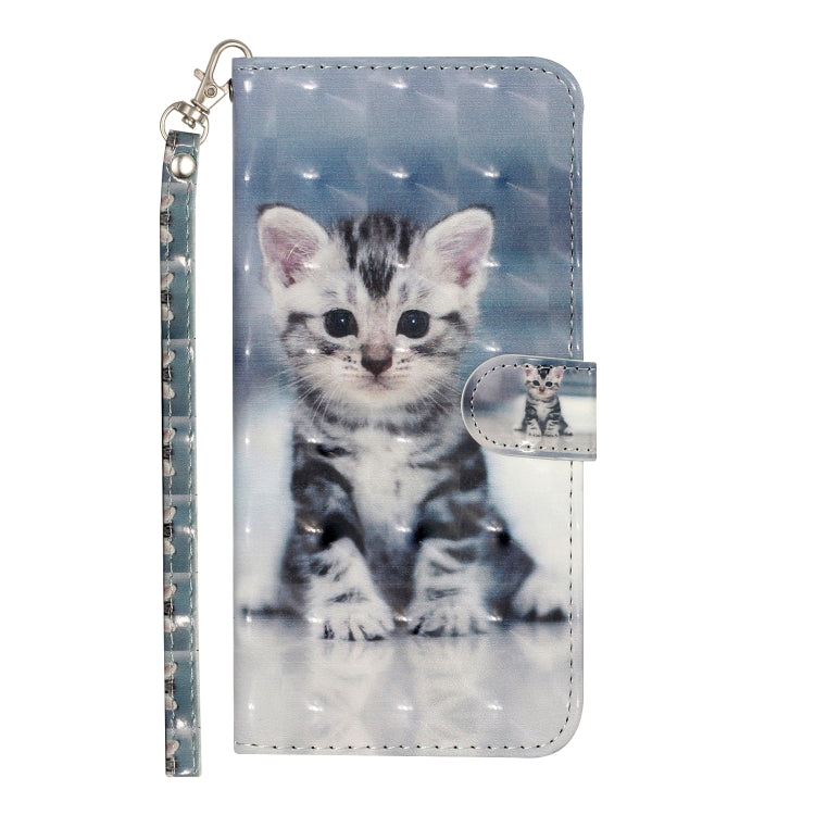 For Samsung Galaxy A22 4G 3D Pattern Horizontal Flip PU Leather Case with Holder & Card Slots & Wallet(Cat) by buy2fix