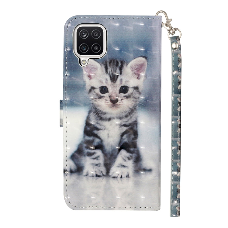 For Samsung Galaxy A22 4G 3D Pattern Horizontal Flip PU Leather Case with Holder & Card Slots & Wallet(Cat) by buy2fix