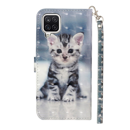 For Samsung Galaxy A22 4G 3D Pattern Horizontal Flip PU Leather Case with Holder & Card Slots & Wallet(Cat) by buy2fix