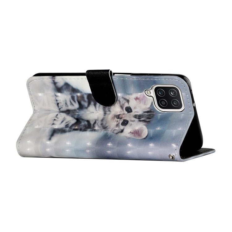 For Samsung Galaxy A22 4G 3D Pattern Horizontal Flip PU Leather Case with Holder & Card Slots & Wallet(Cat) by buy2fix