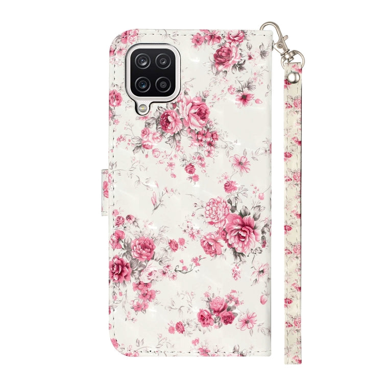 For Samsung Galaxy A22 4G 3D Pattern Horizontal Flip PU Leather Case with Holder & Card Slots & Wallet(Rose Flower) by buy2fix