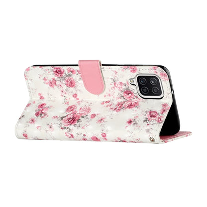 For Samsung Galaxy A22 4G 3D Pattern Horizontal Flip PU Leather Case with Holder & Card Slots & Wallet(Rose Flower) by buy2fix