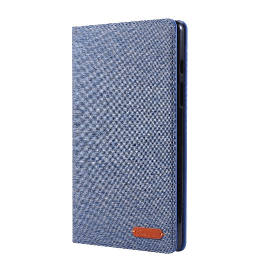 For Samsung Galaxy Tab A7 Lite 8.7 T220 / T225 Horizontal Flip TPU + Fabric PU Leather Protective Case with Name Card Clip(Dark Blue) - Tab A7 Lite T220 / T225 by buy2fix | Online Shopping UK | buy2fix
