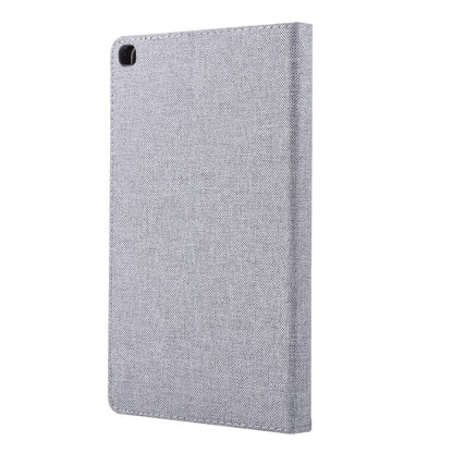 For Samsung Galaxy Tab A7 Lite 8.7 T220 / T225 Horizontal Flip TPU + Fabric PU Leather Protective Case with Name Card Clip(Grey) - Tab A7 Lite T220 / T225 by buy2fix | Online Shopping UK | buy2fix