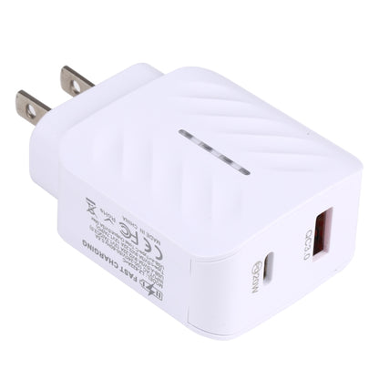LZ-822A+C PD 20W USB-C / Type-C + QC 3.0 USB Fast Travel Charger, US Plug - USB Charger by buy2fix | Online Shopping UK | buy2fix