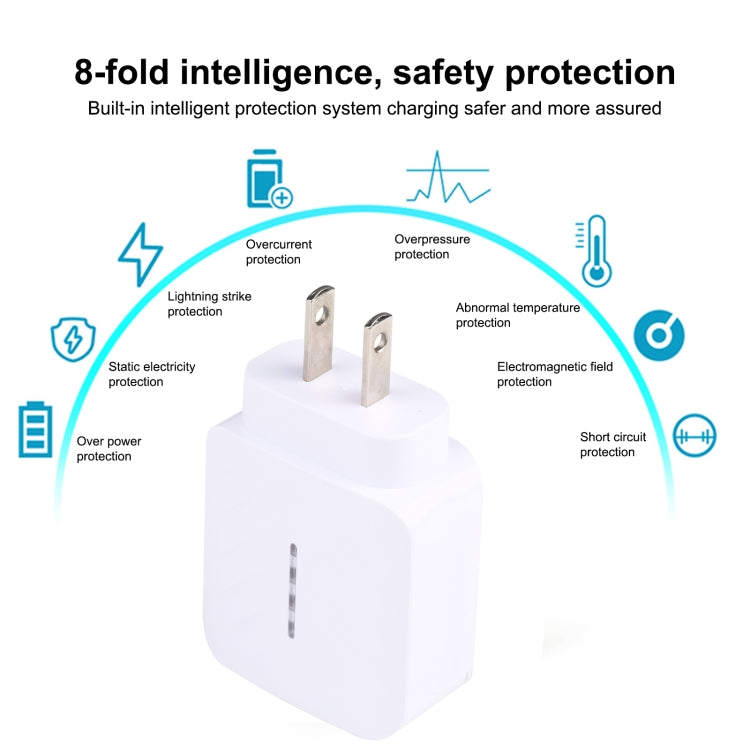 LZ-822A+C PD 20W USB-C / Type-C + QC 3.0 USB Fast Travel Charger, US Plug - USB Charger by buy2fix | Online Shopping UK | buy2fix