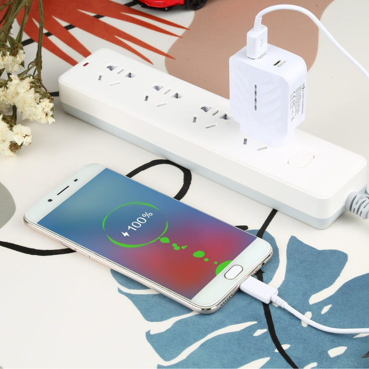 LZ-822A+C PD 20W USB-C / Type-C + QC 3.0 USB Fast Travel Charger, US Plug - USB Charger by buy2fix | Online Shopping UK | buy2fix