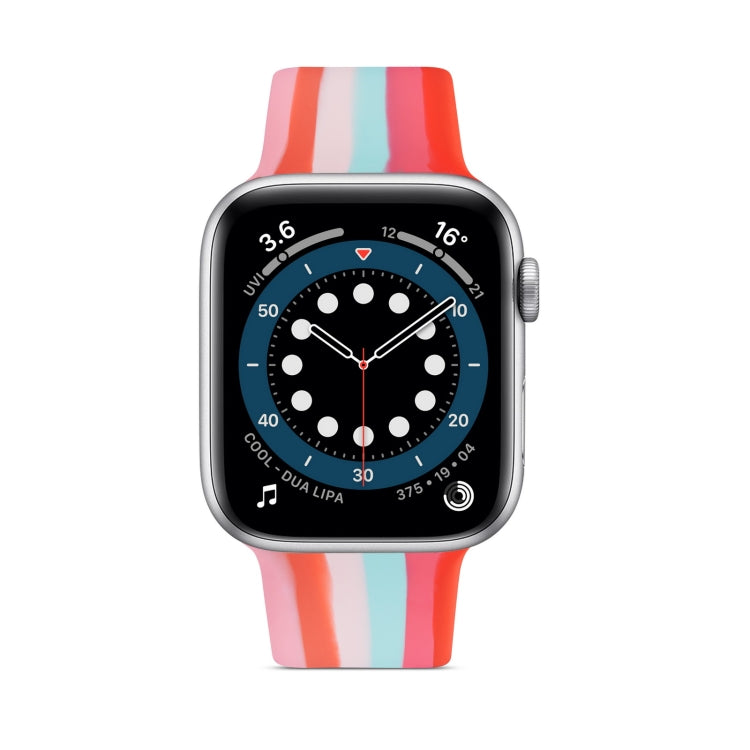 Rainbow Silicone Strap Watch Band For Apple Watch Series 7 45mm / 6 & SE & 5 & 4 44mm / 3 & 2 & 1 42mm(4) by buy2fix