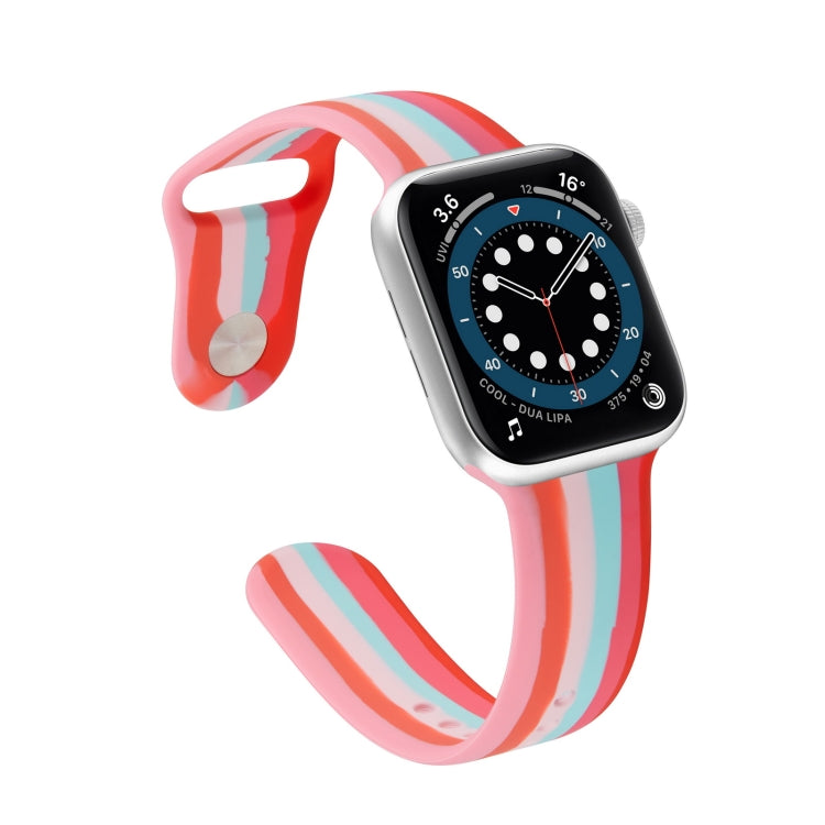 Rainbow Silicone Strap Watch Band For Apple Watch Series 7 45mm / 6 & SE & 5 & 4 44mm / 3 & 2 & 1 42mm(4) by buy2fix