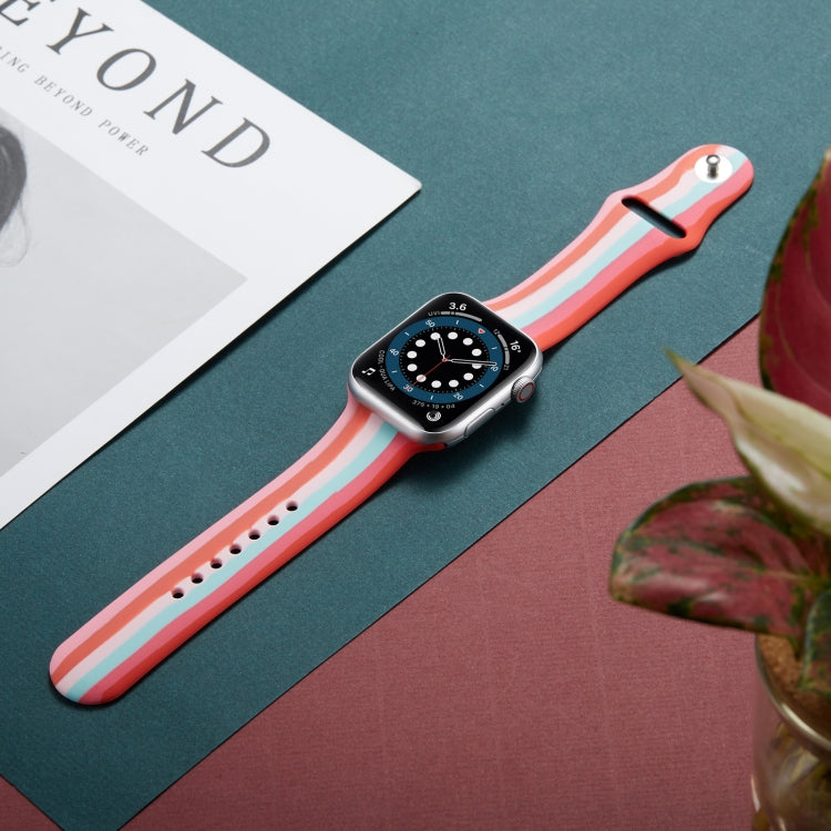 Rainbow Silicone Strap Watch Band For Apple Watch Series 7 45mm / 6 & SE & 5 & 4 44mm / 3 & 2 & 1 42mm(4) by buy2fix